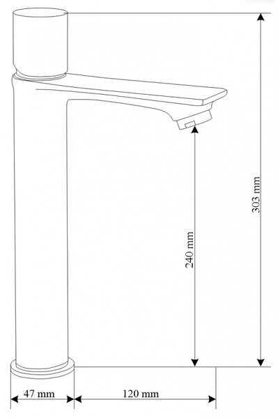 Mexen Royo One bateria umywalkowa wysoka, czarna - 72211-70