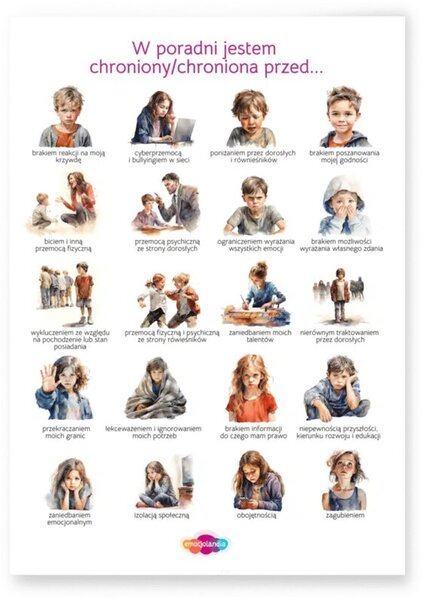 Plakat: W poradni jestem chroniony/chroniona przed (30x40cm)