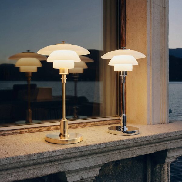 Louis Poulsen Lampa stołowa z akumulatorem PH 1-1 Portable, mosiądz, IP44 1-1, możliwość ściemniania, mosiężny / złoty, salon / jadalnia, mosiądz, design