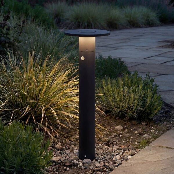 Arcchio słupek oświetleniowy LED Tovio, wysokość 81 cm, czujnik, antracyt Tovio, aluminiowy / szary / cynkowy, aluminium, nowoczesny