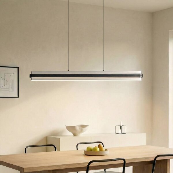 Lampa wisząca Tarnin Lucande, możliwość ściemniania, czarny, salon / jadalnia, metal, nowoczesny