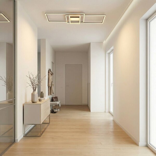 Lampa sufitowa LED Mairin Lindby, możliwość ściemniania, aluminiowy / szary / cynkowy, salon / jadalnia, aluminium, nowoczesny