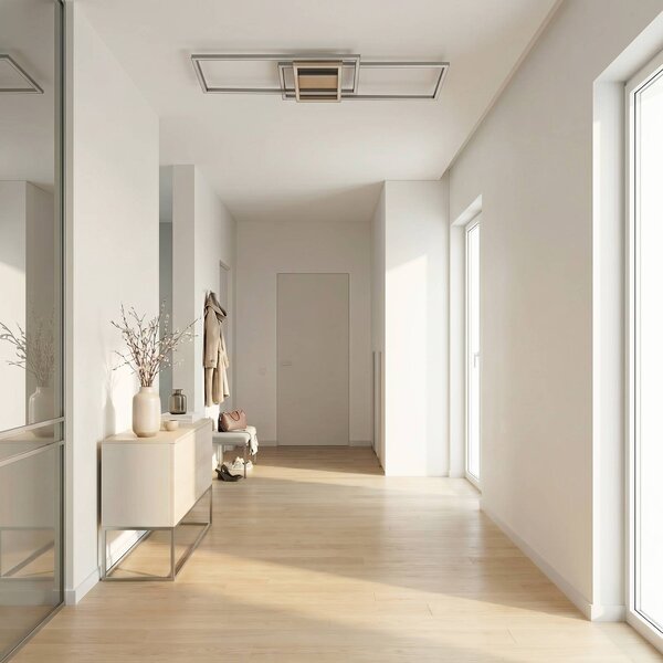 Lampa sufitowa LED Mairin Lindby, możliwość ściemniania, aluminiowy / szary / cynkowy, salon / jadalnia, aluminium, nowoczesny