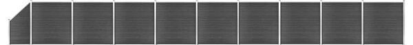 Zestaw ogrodzeniowy z WPC, 1657 x (105-186) cm, czarny