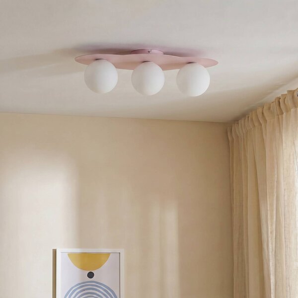 Lampa sufitowa Cloud TK Lighting, możliwość ściemniania, fioletowy / różowy / bladoróżowy, pokój dziecięcy, szkło, młodzieżowy