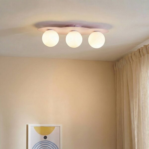 Lampa sufitowa Cloud TK Lighting, możliwość ściemniania, fioletowy / różowy / bladoróżowy, pokój dziecięcy, szkło, młodzieżowy