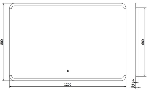 Mexen Nida lustro łazienkowe podświetlane 120 x 80 cm, LED 6000K, antypara - 9806-120-080-611-00