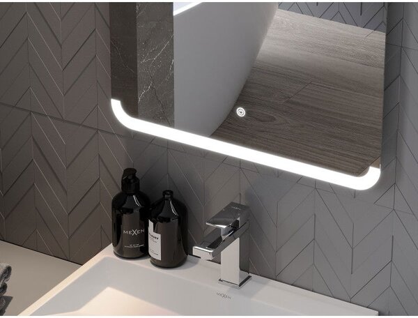 Mexen Nida lustro łazienkowe podświetlane 120 x 80 cm, LED 6000K, antypara - 9806-120-080-611-00