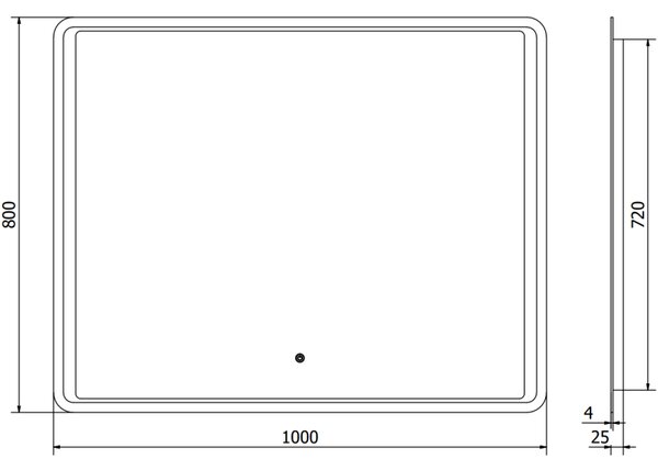 Mexen Zusa lustro łazienkowe podświetlane 100 x 80 cm, LED 6000K, antypara - 9808-100-080-611-00