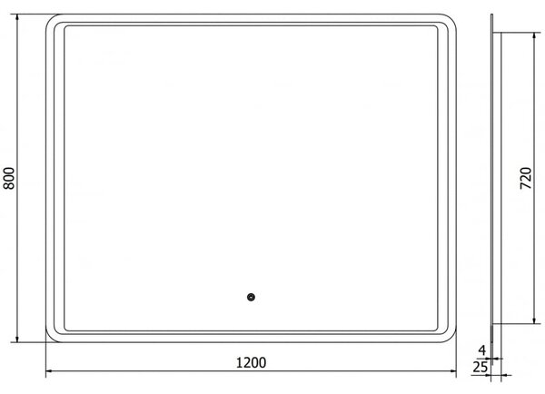 Mexen Zusa lustro łazienkowe podświetlane 120 x 80 cm, LED 6000K, antypara - 9808-120-080-611-00
