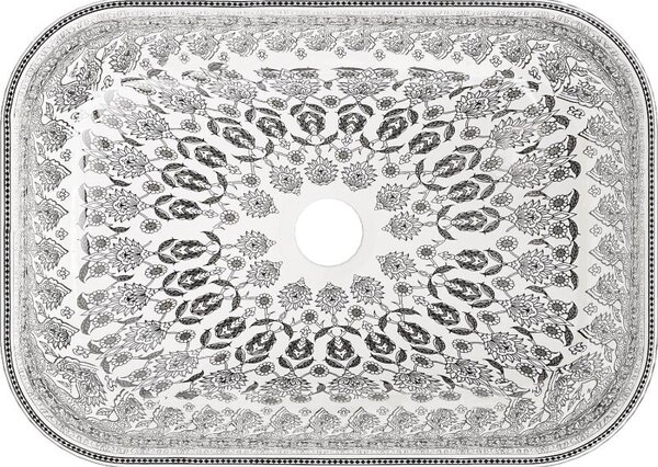 Mexen Rita umywalka nablatowa 45 x 32 cm, biała/czarny wzór - 21084586