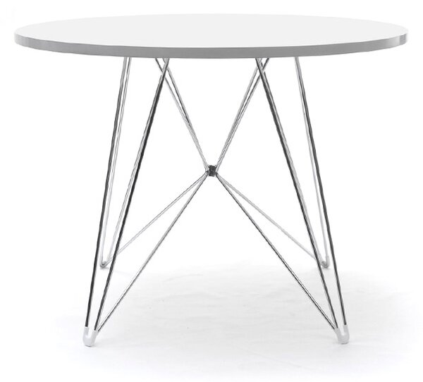 Biały stół z okragłym blatem do jadalni diamond