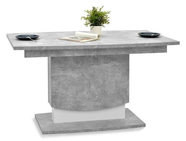 Elegancki stół z centralną podstawa i owalnym blatem riga beton