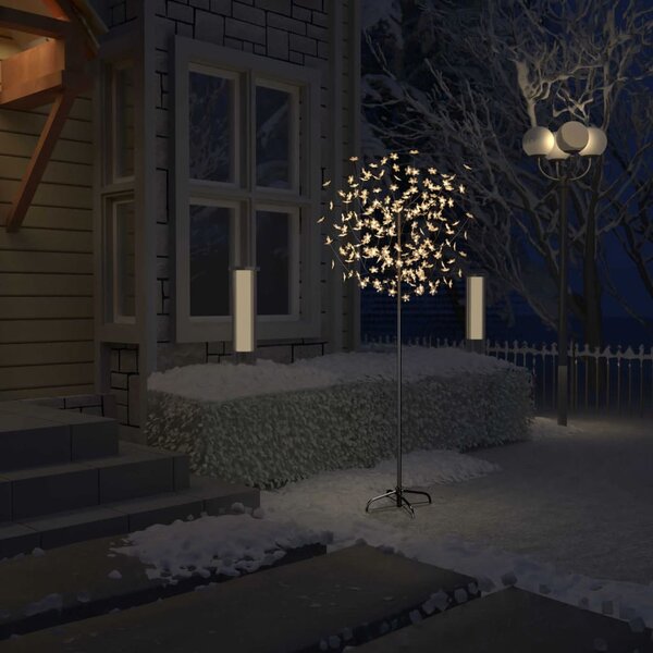 Drzewko z lampkami, 200 LED, ciepły biały, kwiat wiśni, 180 cm