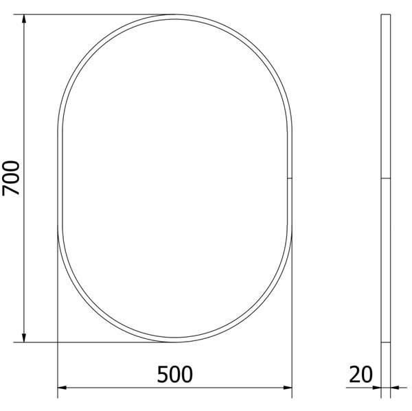 Mexen Loft lustro łazienkowe owalne 70 x 50 cm, rama złota - 9851-070-050-000-50