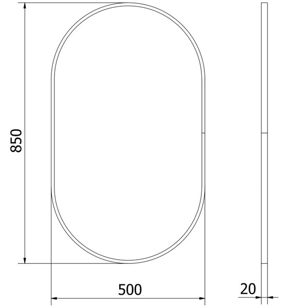 Mexen Loft lustro łazienkowe owalne 85 x 50 cm, rama złota - 9851-085-050-000-50