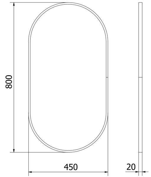Mexen Loft lustro łazienkowe owalne 80 x 45 cm, rama złota - 9851-080-045-000-50