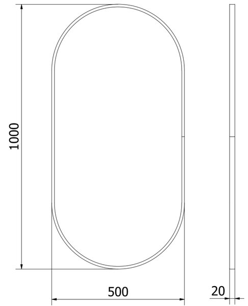 Mexen Loft lustro łazienkowe owalne 100 x 50 cm, rama złota - 9851-100-050-000-50