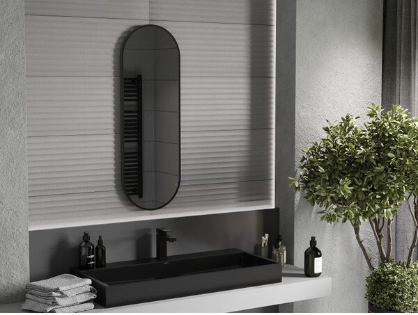 Mexen Loft lustro łazienkowe owalne 100 x 35 cm, rama czarna - 9851-100-035-000-70