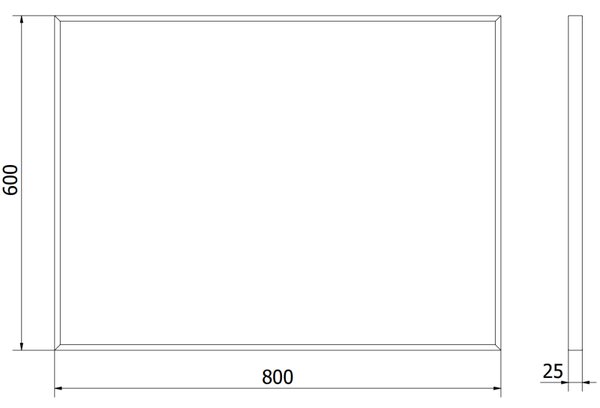 Mexen Loft lustro łazienkowe prostokątne 80 x 60 cm, rama złota - 9852-080-060-000-50