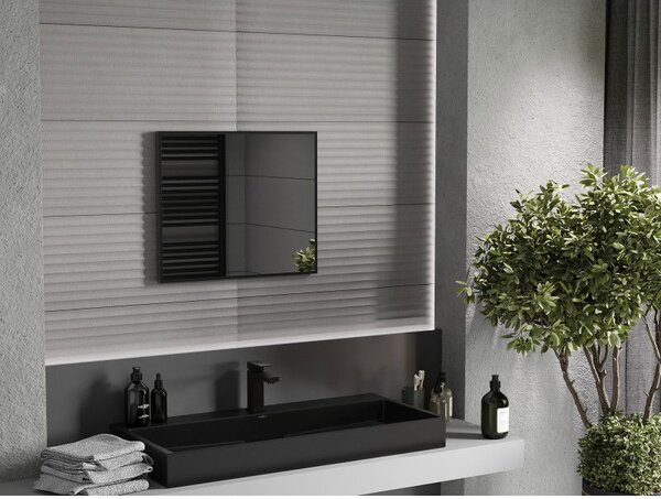 Mexen Loft lustro łazienkowe prostokątne 60 x 50 cm, rama czarna - 9852-060-050-000-70