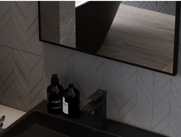 Mexen Loft lustro łazienkowe prostokątne 90 x 60 cm, rama czarna - 9852-090-060-000-70