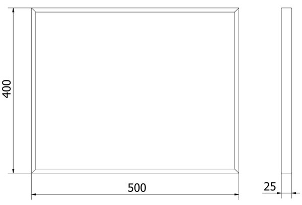 Mexen Loft lustro łazienkowe prostokątne 50 x 40 cm, rama czarna - 9852-050-040-000-70