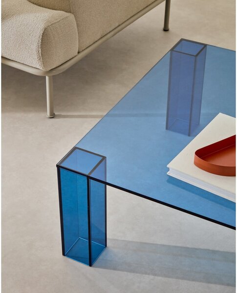Niebieski szklany stolik 85x85 cm Adularia – Kave Home