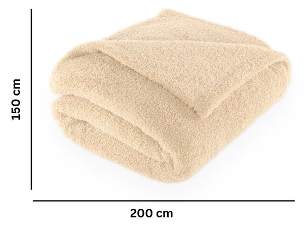 Beżowy koc z mikropluszu 150x200 cm Cocoon – Tiseco Home Studio