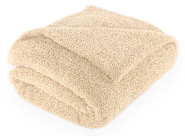 Beżowy koc z mikropluszu 150x200 cm Cocoon – Tiseco Home Studio