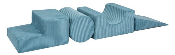 Turkusowy sztruksowy piankowy plac zabaw 4 szt. wysokość 30 cm 45x170 cm Montessori – Meowbaby