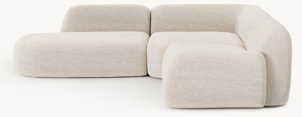Narożna sofa modułowa Bouclé z szezlongiem Wolke (4-osobowa)