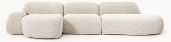 Narożna sofa modułowa Bouclé z szezlongiem Wolke (4-osobowa)
