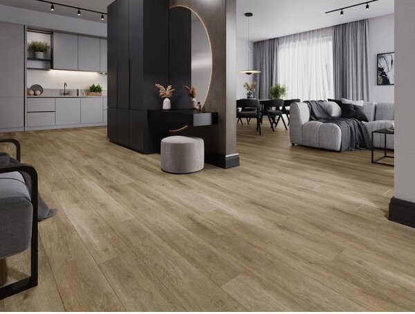 Mexen Clermont panele winylowe 1240 x 182 mm SPC 6,5 mm, podkład IXPE 1,5 mm, 4 V-Fuga, Dąb - F1053-1240-182-505-4V1-01