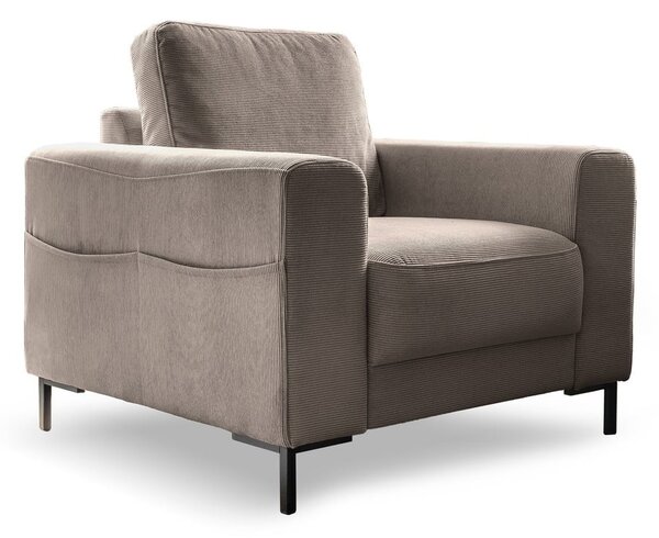 Brązowy sztruksowy fotel Lofty Lilly – Miuform