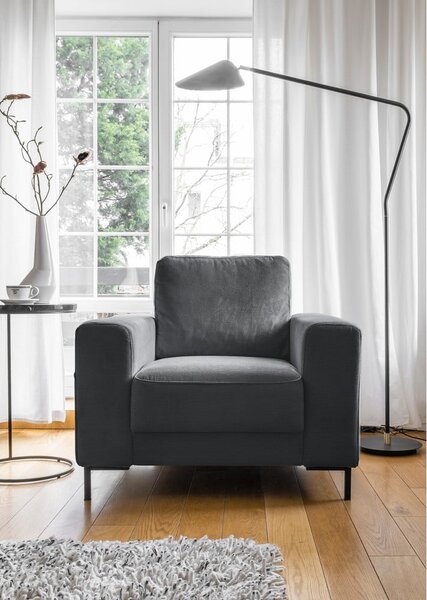 Ciemnoszary sztruksowy fotel Lofty Lilly – Miuform