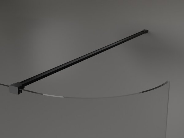 Mexen Kioto-R ścianka prysznicowa zaokrąglona Walk-in 90 x 200 cm, transparent 8 mm, czarna - 800-090-101-70-06