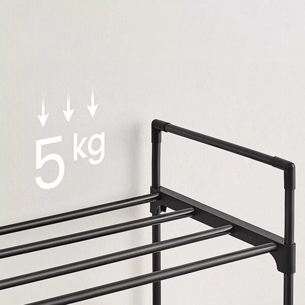 Metalowy stojak na buty SHOEN 92x30x54 cm czarny