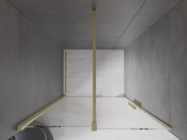 Mexen Velar drzwi prysznicowe rozsuwane 110 cm, transparent, złote szczotkowane - 871-110-000-01-55