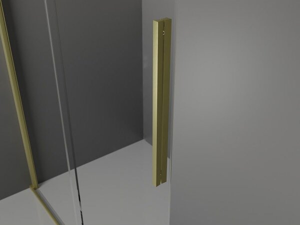 Mexen Velar drzwi prysznicowe rozsuwane 110 cm, transparent, złote szczotkowane - 871-110-000-01-55