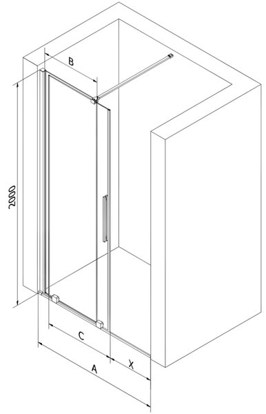 Mexen Velar drzwi prysznicowe rozsuwane 130 cm, transparent, czarne - 871-130-000-01-70