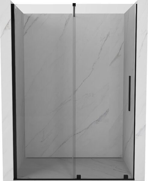 Mexen Velar drzwi prysznicowe rozsuwane 130 cm, transparent, czarne - 871-130-000-01-70