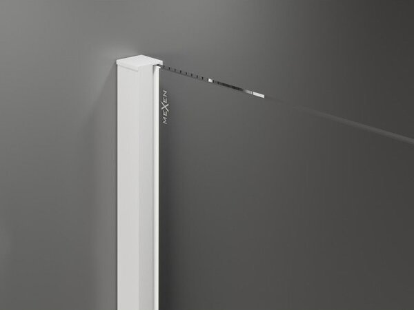 Mexen Velar ścianka prysznicowa rozsuwana Walk-in 120 x 200 cm, transparent 8 mm, biała - 871-120-000-03-20