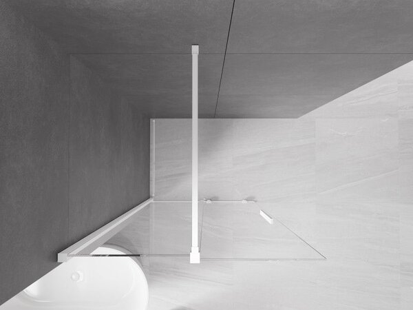 Mexen Velar ścianka prysznicowa rozsuwana Walk-in 120 x 200 cm, transparent 8 mm, biała - 871-120-000-03-20