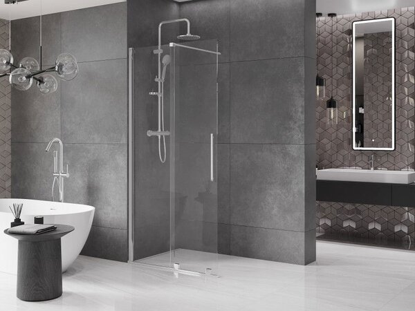 Mexen Velar ścianka prysznicowa rozsuwana Walk-in 70 x 200 cm, transparent 8 mm, chrom - 871-070-000-03-01