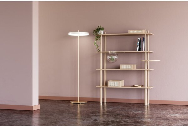 Biała lampa stojąca LED ze ściemniaczem i metalowym kloszem (wysokość 151 cm) Asteria Floor – UMAGE