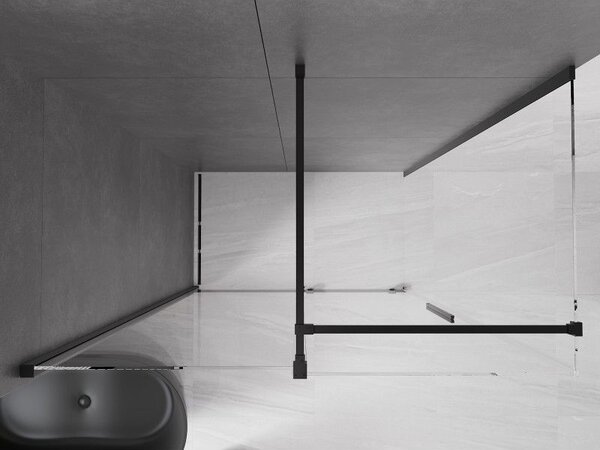 Mexen Velar kabina prysznicowa rozsuwana 150 x 90 cm, transparent, czarna - 871-150-090-01-70
