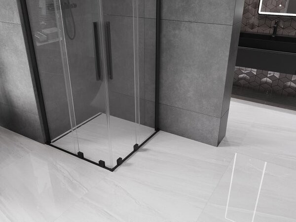 Mexen Velar Duo kabina prysznicowa rozsuwana 80 x 80 cm, transparent, czarna - 871-080-080-02-70
