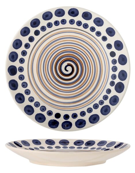 Biało-ciemnoniebieski kamionkowy talerz ø 27 cm Shama – Bloomingville