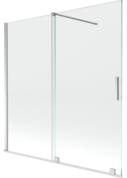 Mexen Velar parawan nawannowy 2-skrzydłowy rozsuwany 160 x 150 cm, transparent, chrom - 896-160-000-01-01